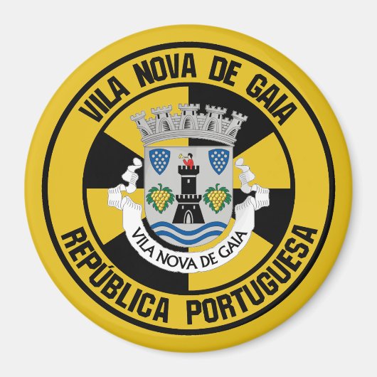 Vila Nova de Gaia Round Emblem Magneet (Voorkant)