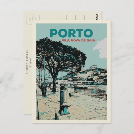 Vila Nova de Gaia van Porto centrum, Portugal Briefkaart (Voorkant / Achterkant)