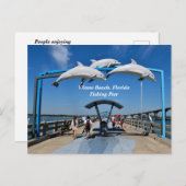 Vilano Beach Florida visserspier Feestdagenkaart (Voorkant / Achterkant)