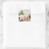 Vilaval Ragini: Vrouw aan haar Toilet Vierkante Sticker (Tas)