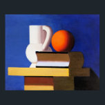 Vilhelm Lundstrom's Modern Painting, Poster<br><div class="desc">Arrangement with White Jug, Orange and Book, modern artwork by Vilhelm Lundstrom.</div>