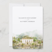 Villa Balbiano Comomeer Italië Bruiloft Kaart (Achterkant)