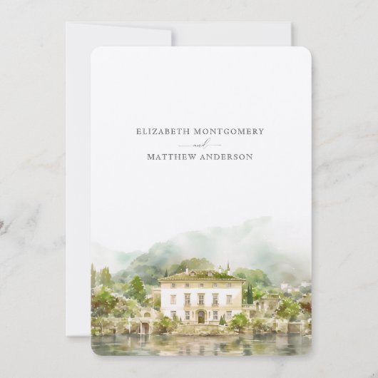 Villa Balbiano Comomeer Italië Bruiloft Kaart (Achterkant)