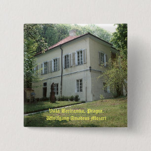 Villa Bertramka-Mozart-Prague Vierkante Button 5,1 Cm