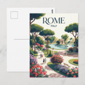 Villa Borghese Tuinen Italië Briefkaart (Voorkant / Achterkant)