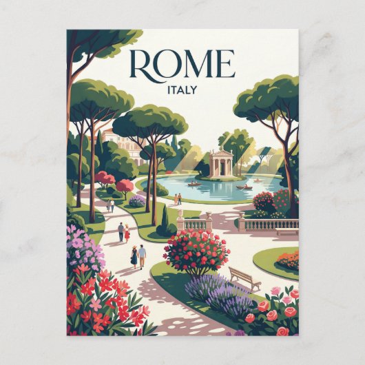 Villa Borghese Tuinen Italië Briefkaart (Voorkant)