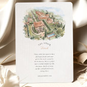 Villa Cetinale Toscane Watercolor Bruiloft Kaart