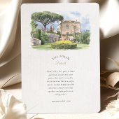 Villa Cimbrone Amalfi Coast Watercolor Wedding Kaart