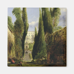 Villa D'Este, Tivoli (olie op doek) Magneet