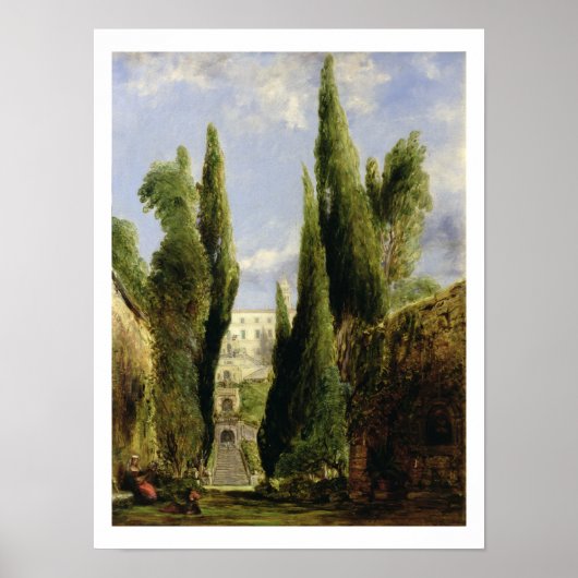 Villa D'Este, Tivoli (olie op doek) Poster (Voorkant)
