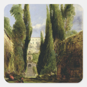 Villa D'Este, Tivoli (olie op doek) Vierkante Sticker