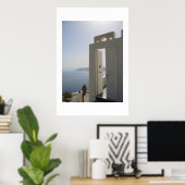 Villa-deur in Santorini Poster (Thuiskantoor)