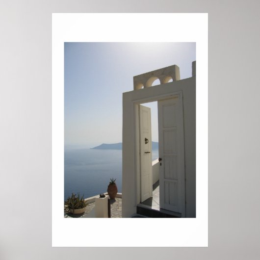 Villa-deur in Santorini Poster (Voorkant)
