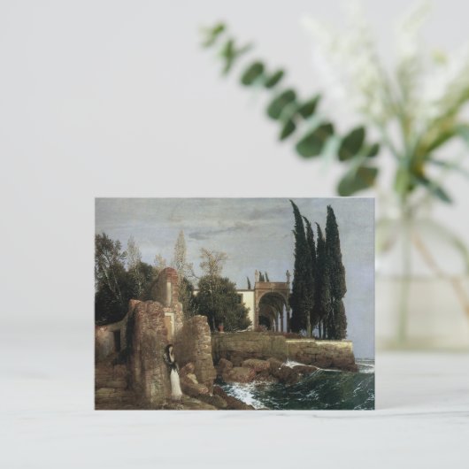 Villa door het Zee van Arnold Bocklin, symbolistis Briefkaart (Staand voorkant)
