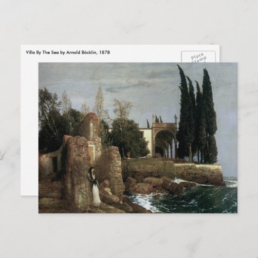 Villa door het Zee van Arnold Bocklin, symbolistis Briefkaart (Voorkant / Achterkant)