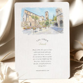 Villa Eva Ravello Amalfikust Aquarel Bruiloft Kaart