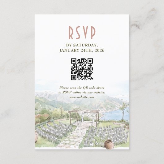 Villa Eva Ravello Trouw RSVP Kaart met QR Code (Voorkant)