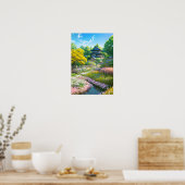 Villa in volste bloom poster (Keuken)