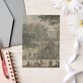 Villa, olieverfschilderij bruiloft vellum uitnodigingen