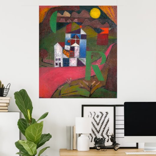 Villa R van Paul Klee, Abstracte kunst Poster (Thuiskantoor)