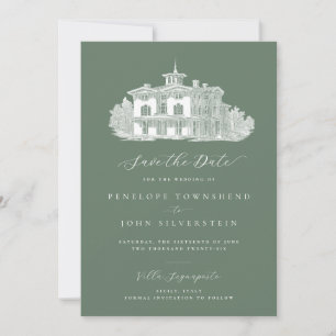 Villa Sage Green Wedding Save The Date