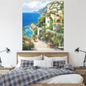 Villa Treville Positano Italië Canvas Afdruk (Insitu (Slaapkamer))