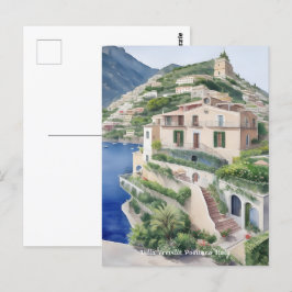 Villa Treville Positano Italië Exclusieve kunst Briefkaart