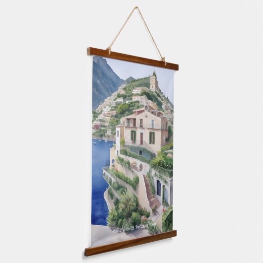 Villa Treville Positano Italië Exclusieve kunst Hangend Wandkleed (Gebogen)