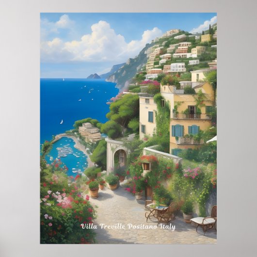 Villa Treville Positano Italië Poster (Voorkant)