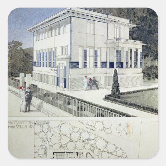 Villa Wagner, Wenen Vierkante Sticker (Voorkant)