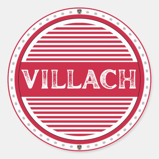 Villach City Pride Emblem – Austrian Identity Ronde Sticker (Voorkant)