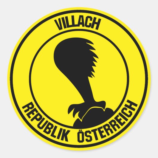 Villach Round Emblem Ronde Sticker (Voorkant)