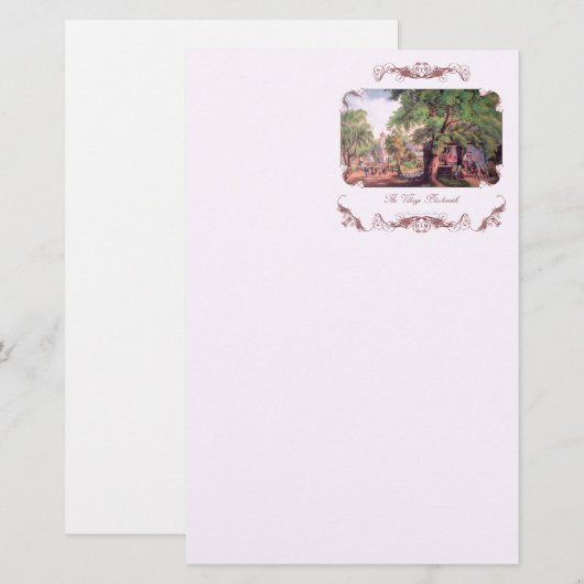 Village Blacksmith Stationery Briefpapier (Voorkant / Achterkant)