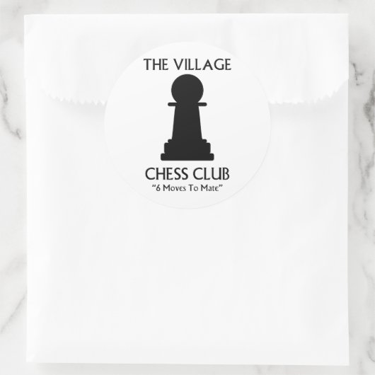 Village Chess Club Ronde Sticker (Tas)