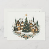 Village Christmas tree Briefkaart (Voorkant / Achterkant)