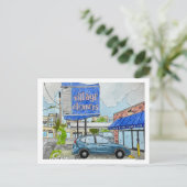 Village Cleaners Waterverf Briefkaart! Briefkaart (Staand voorkant)