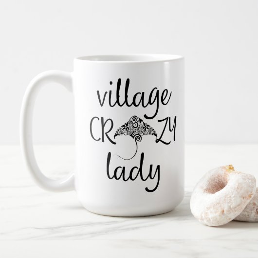 Village Crazy Lady met een Stingray Koffiemok (Met donut)