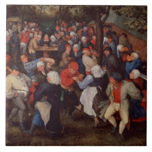 Village Dance (olie op het paneel) Tegeltje
