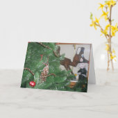 "Village Firehall Sculpturen" kerstkaart Kaart (Gele Bloem)