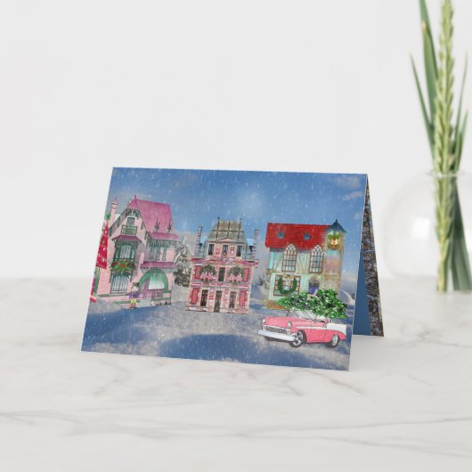 Village Get Together kerst Feestdagen Kaart (Voorkant)