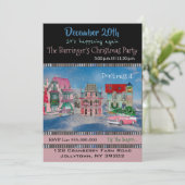 Village Get Together Kerstfeest Kaart (Staand voorkant)