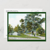 Village Green, Bar Harbor, Maine 1908 Vintage Briefkaart (Voorkant / Achterkant)