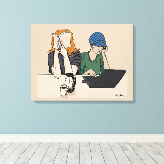 Village Inn Canvas Afdruk (Insitu (Houten vloer))