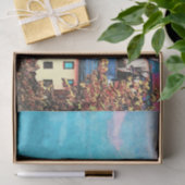 Village Landscape 3 Wall Art-ontkoppeling Tissuepapier (Geschenk)