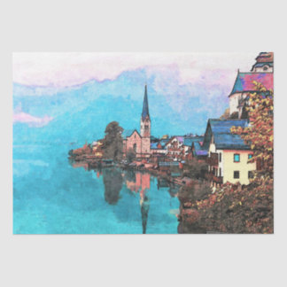 Village Landscape 3 Wall Art-ontkoppeling Tissuepapier