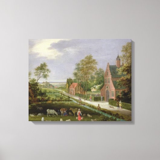 Village Landscape Canvas Afdruk (Voorkant)