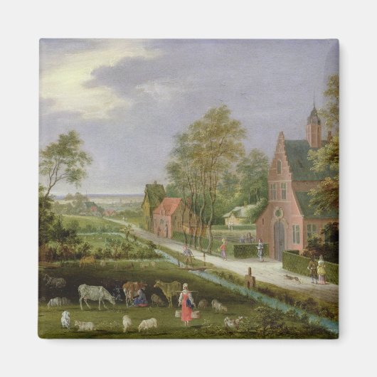Village Landscape Magneet (Voorkant)