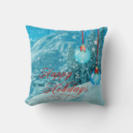 Village Merry kerst Snowy Mountain Kussen