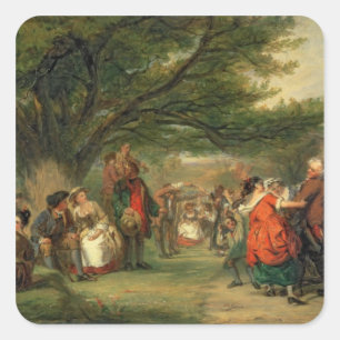 Village Merrymaking Vierkante Sticker