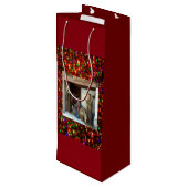 Village Nativity Under Canopy Meerkleurige sterren Wijn Cadeautas (Achterkant Gekanteld)